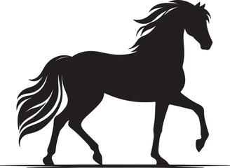 horse silhouette vector style minimalist white background