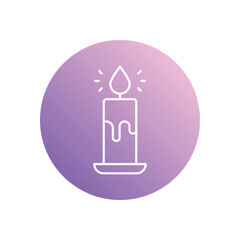 Candle icon isolated on a white background. Vector illustration.