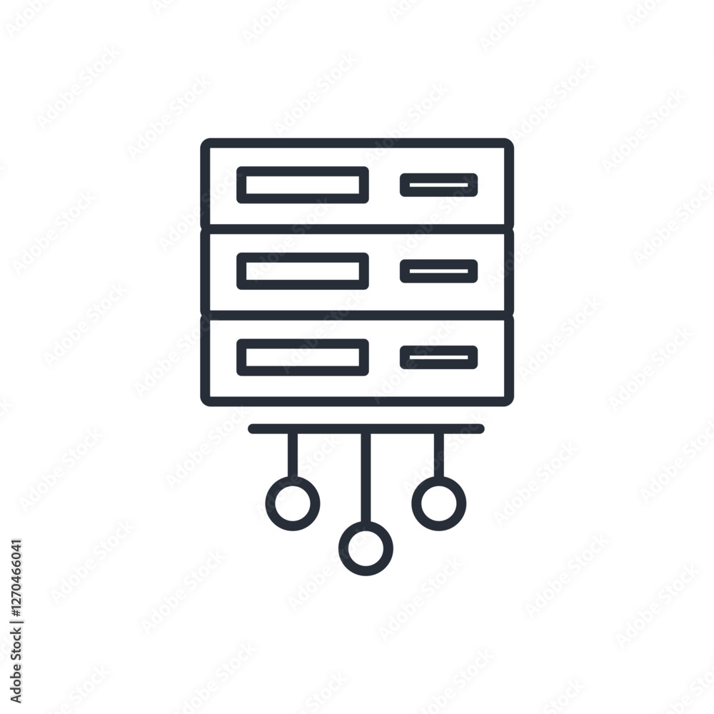 Poster server icon. vector.editable stroke.linear style sign for use web design,logo.symbol illustration.