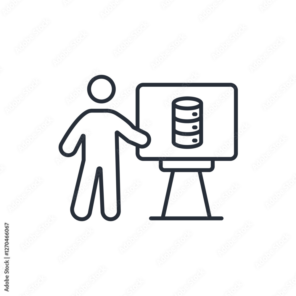 Aufkleber database icon. vector.editable stroke.linear style sign for use web design,logo.symbol illustration.