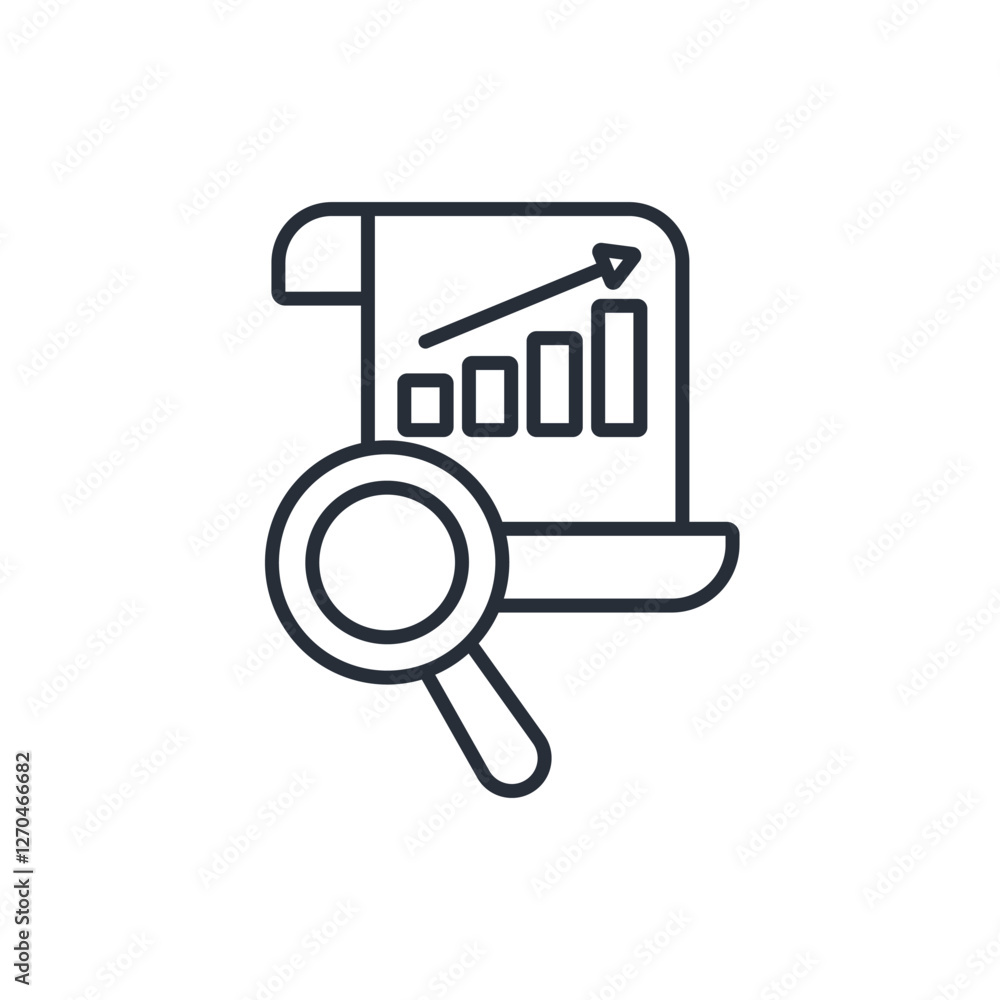 Poster data analysis icon. vector.editable stroke.linear style sign for use web design,logo.symbol illustra