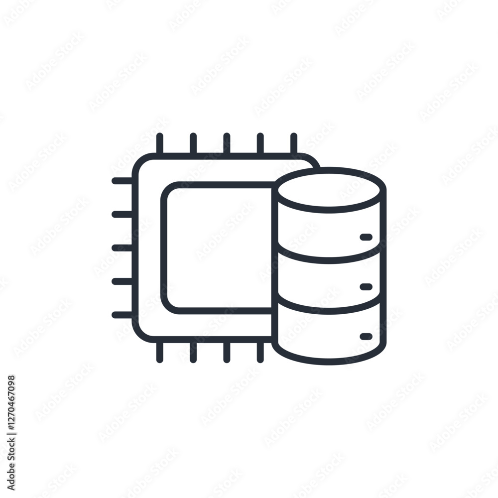 Poster machine learning icon. vector.editable stroke.linear style sign for use web design,logo.symbol illus