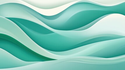 Fototapeta premium Sustainable Businesses A dynamic gradient illustration featuring turquoise green lines that ripple and wave, creating a visually engaging and abstract design, ideal for tech-related projects.