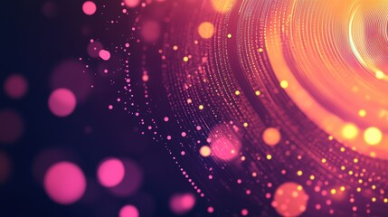 Sustainable Businesses A vibrant, futuristic backdrop pulsates with an array of abstract circles, hinting at a network of digital communication and technological innovation. The design exudes