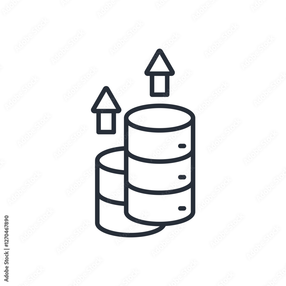 Poster data processing icon. vector.editable stroke.linear style sign for use web design,logo.symbol illust