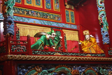 Fototapeta premium Potehi puppet performance at Chinese New Year event