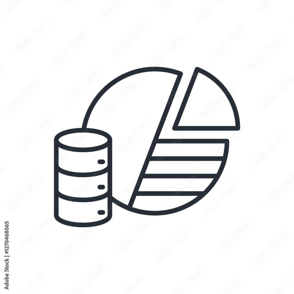Poster pie chart icon. vector.editable stroke.linear style sign for use web design,logo.symbol illustration