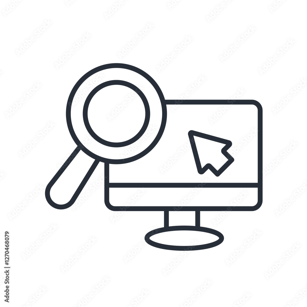 Poster monitoring icon. vector.editable stroke.linear style sign for use web design,logo.symbol illustratio