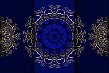 Interlocking Golden and Blue Circles Design

