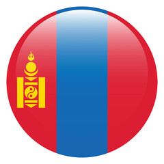 Flag of Mongolia. Mongolia round flag logo icon computer vector illustration design