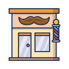 Barber shop building icon vector design template basic RGB