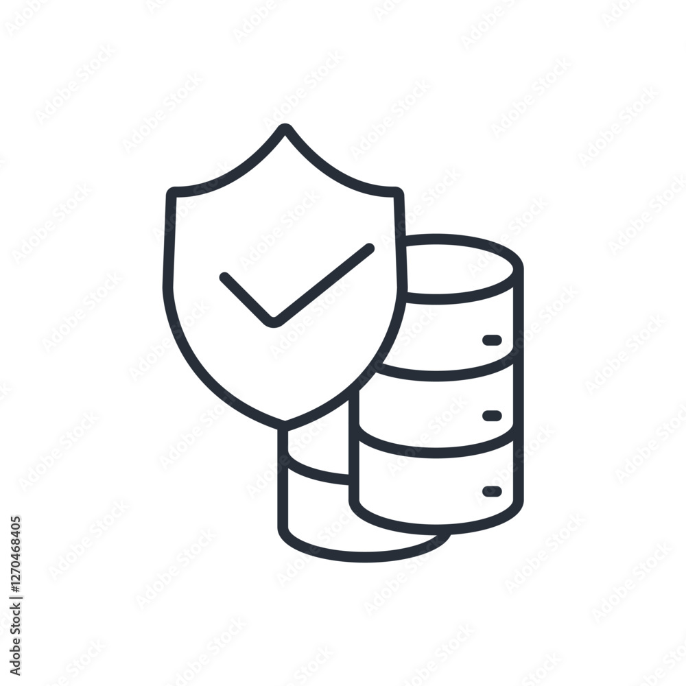 Poster data security icon. vector.editable stroke.linear style sign for use web design,logo.symbol illustra