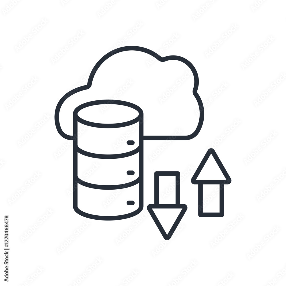 Poster data transfer icon. vector.editable stroke.linear style sign for use web design,logo.symbol illustra