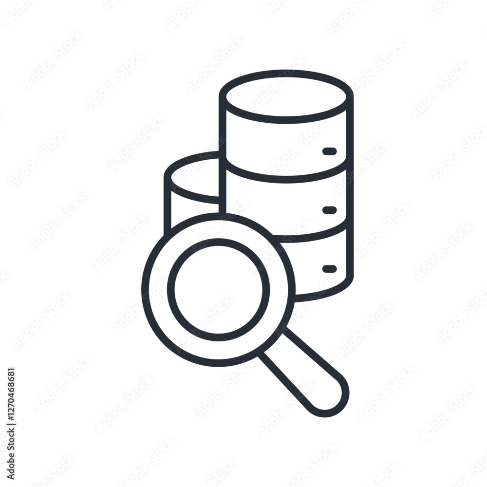 Poster search data icon. vector.editable stroke.linear style sign for use web design,logo.symbol illustrati