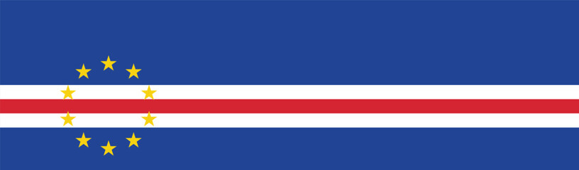 Flag of Cape Verde. Cape Verde flag long banner digital vector illustration