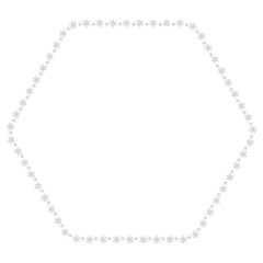 銀の雪の結晶ラインの六角形フレーム