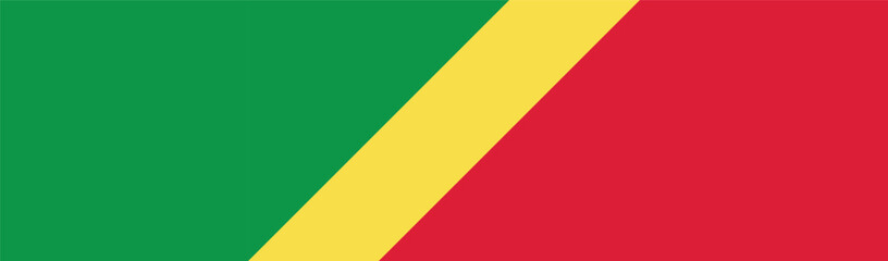Flag of Congo. Congo flag long banner digital vector illustration