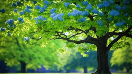 Fototapeta premium flowers nuts blue