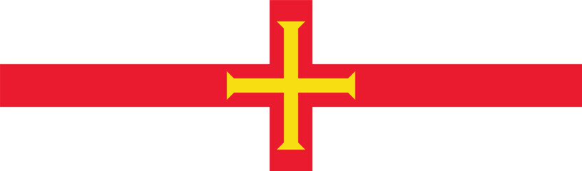 Obraz premium Flag of Guernsey. Guernsey flag long banner digital vector illustration