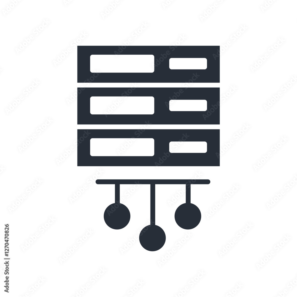 Poster server icon. vector.editable stroke.linear style sign for use web design,logo.symbol illustration.