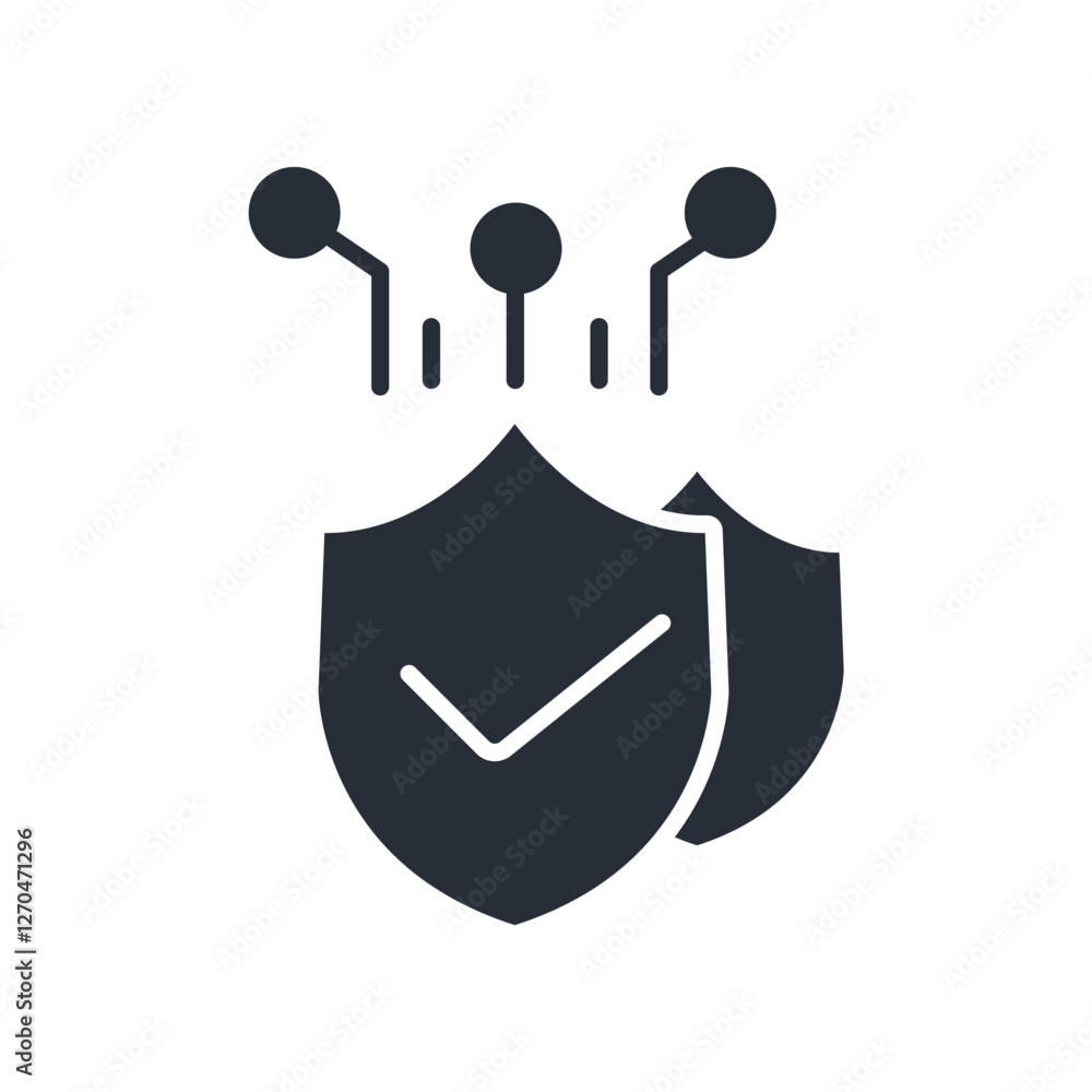 Poster cyber security icon. vector.editable stroke.linear style sign for use web design,logo.symbol illustr