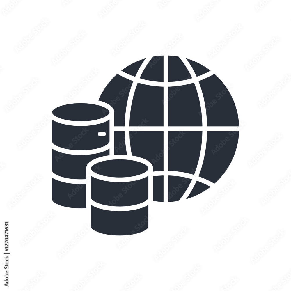 Poster global data icon. vector.editable stroke.linear style sign for use web design,logo.symbol illustrati