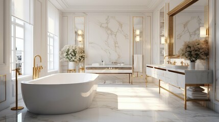 opulence gold white marble