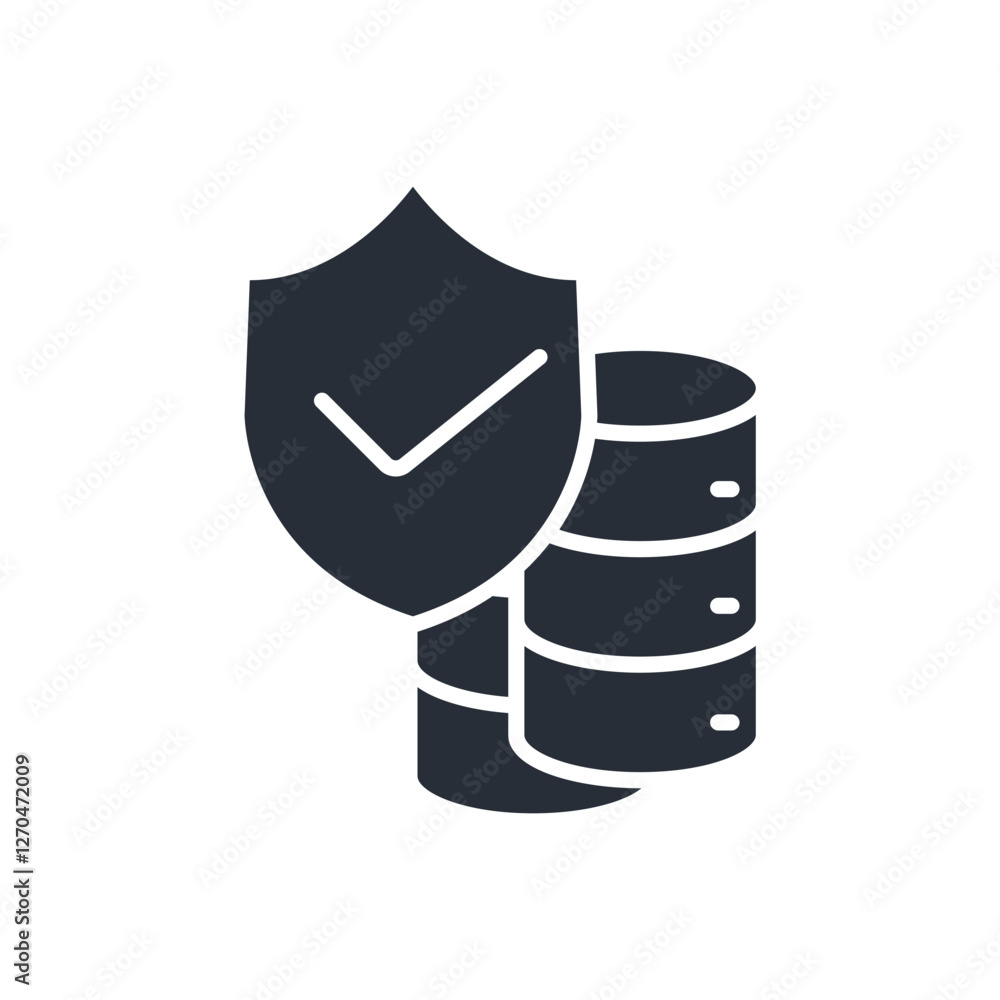 Poster data security icon. vector.editable stroke.linear style sign for use web design,logo.symbol illustra