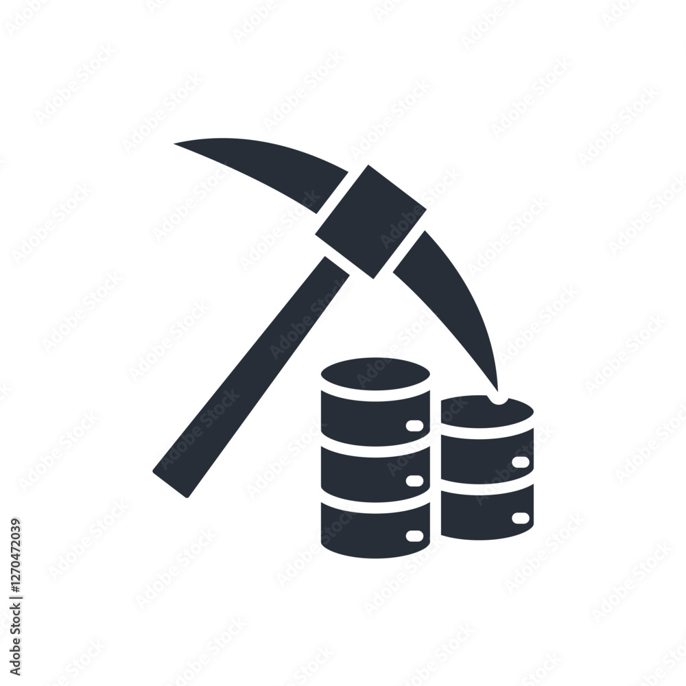 Aufkleber data mining icon. vector.editable stroke.linear style sign for use web design,logo.symbol illustrati