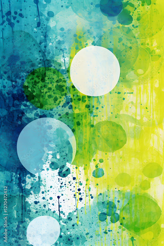 Canvas Prints yellow green blue and white funky texture design abstract geometric pattern graphics poster backgrou