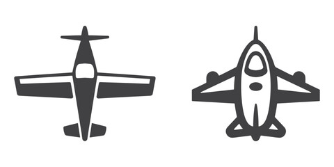 Professional Airplane Icons Silhouette Vector Illustration