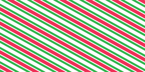 Christmas Candy Cane Striped Seamless Pattern. Red, Green, and White Festive Holiday Background for Wrapping, Textiles and Digital Design