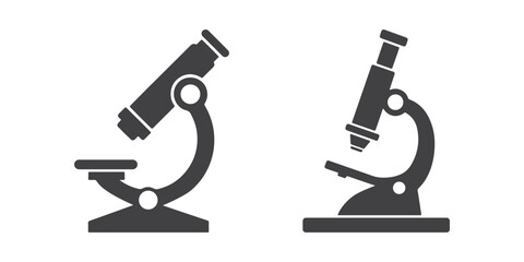 Professional Microscope Icons Silhouette Vector Illustration