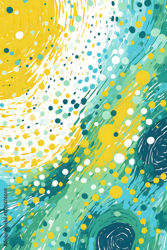Wall mural yellow green blue and white funky texture design abstract geometric pattern graphics poster backgrou