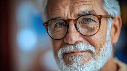 Doctor Fitting Glasses on a Cheerful Aged Patient.