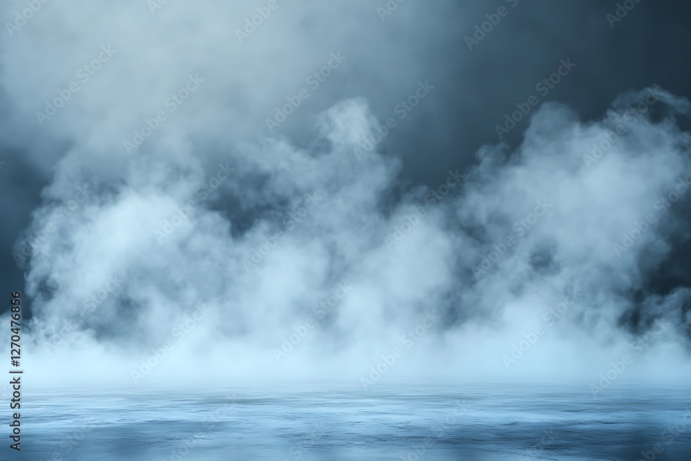 Poster abstract scene of smoke on a dark background. 3d rendering