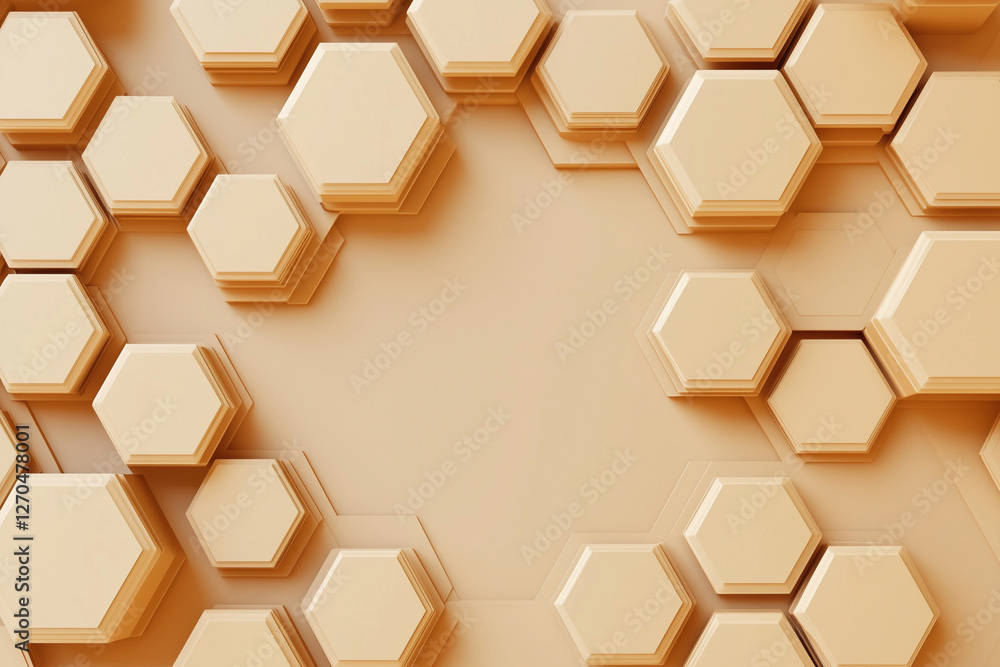Poster close up of a honeycomb pattern with a white background. the honeycomb pattern is made up of hexagon