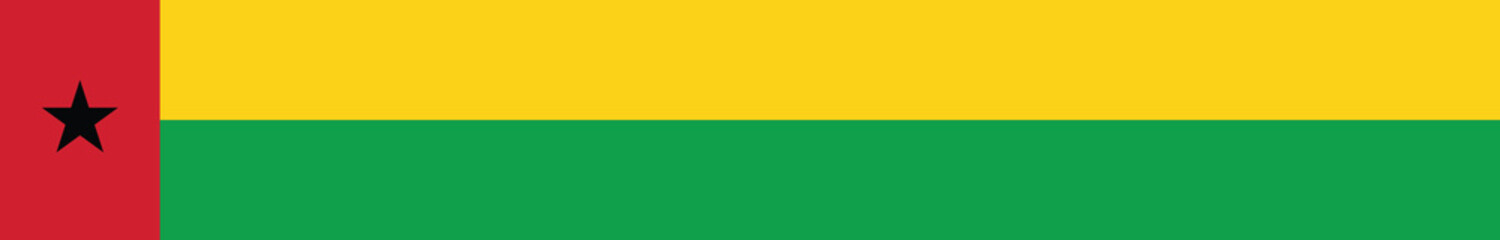 Flag of Guinea-Bissau. Guinea-Bissau flag long banner digital vector illustration