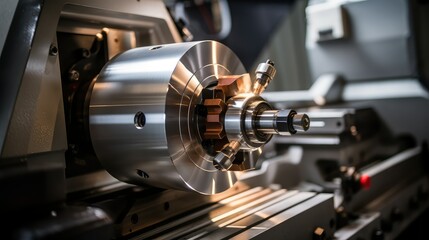 Fototapeta premium craftsmanship metal lathe