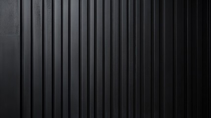 Obraz premium Matte black wall with thin white vertical lines to create depth