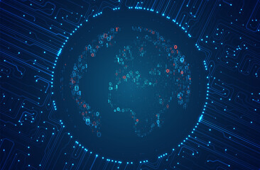Abstract global technology background. Futuristic data network elements. Digital innovation concept for your design.
