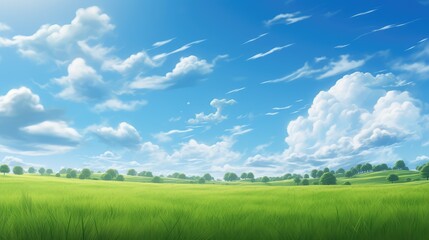 Obraz premium clouds blue sky and grass