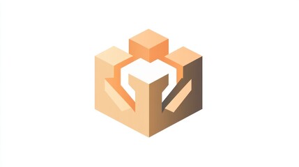 Obraz premium Abstract 3D cube, teamwork, connection, growth, business concept