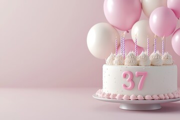 Colorful pastel background for 21st birthday cake celebration.