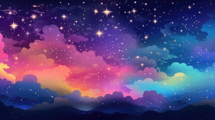 Fototapeta premium twinkling stars background cartoon