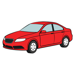 red car isolated on white