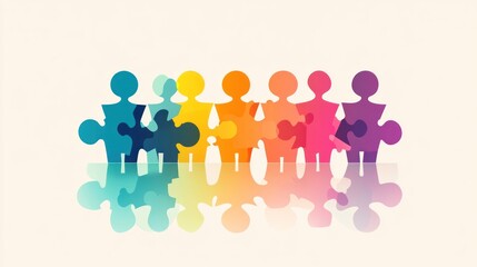 Teamwork puzzle people connect collaborate success