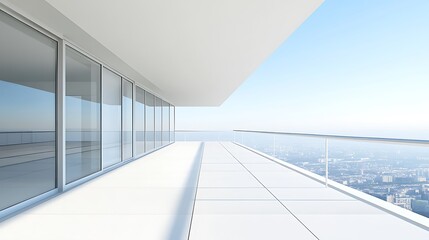 Modern balcony overlooking a sprawling cityscape