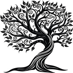 abstract tree in white background