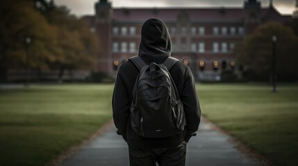 Fototapeta premium backpack college black